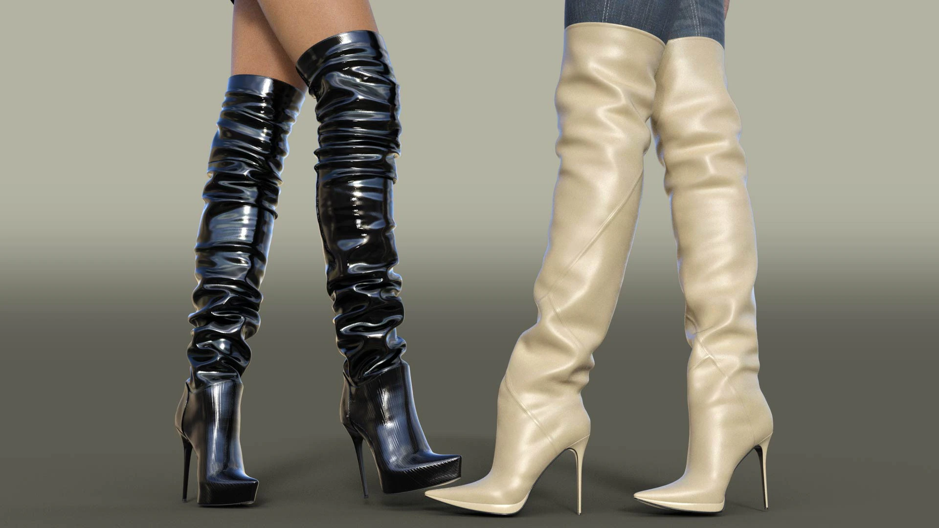 GIANMARCO LORENZI Boots Two Pairs 4 3D Model .c4d .max .obj .3ds .fbx .stl .blend 