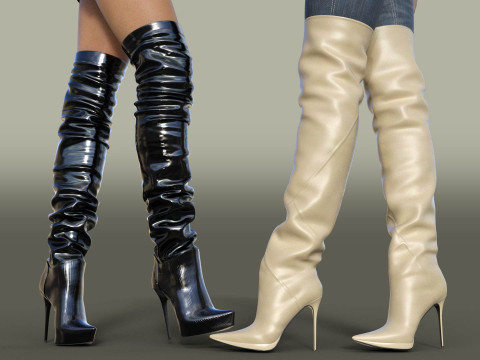 GIANMARCO LORENZI Boots Two Pairs 4 3D 模型