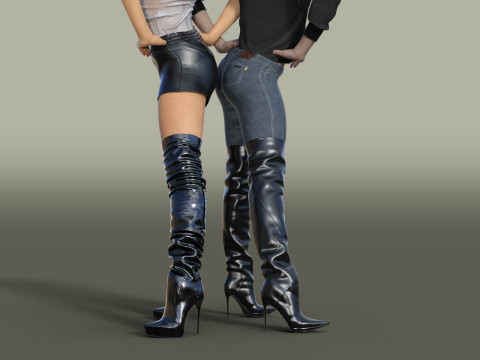 GIANMARCO LORENZI Boots Two Pairs 4 Model 3D