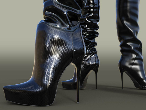 GIANMARCO LORENZI Boots Two Pairs 4 Model 3D