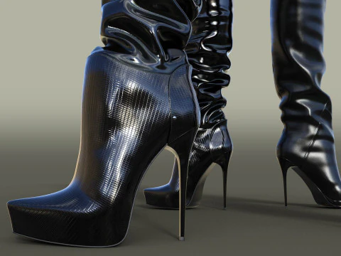 GIANMARCO LORENZI Boots Two Pairs 4 3D Model