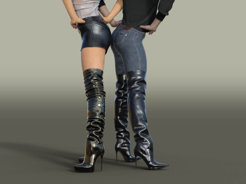 GIANMARCO LORENZI Boots Two Pairs 4 Model 3D