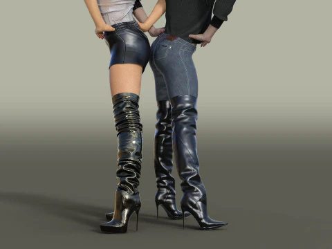 GIANMARCO LORENZI Boots Two Pairs 4 3D Model