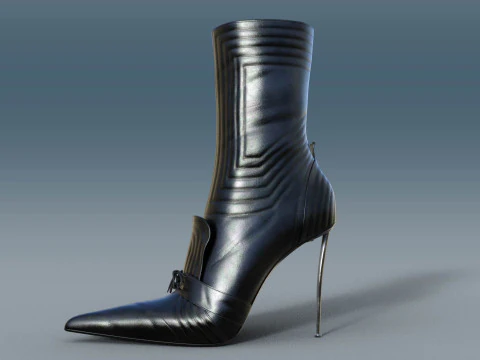जियानमार्को लोरेंज़ी2 एंकल बूट्स की दो जोड़ी 3D मॉडल