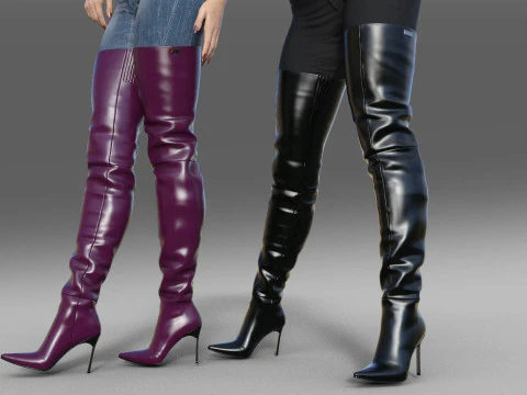 Стильные высокие сапоги от AROLLO 3D Модель