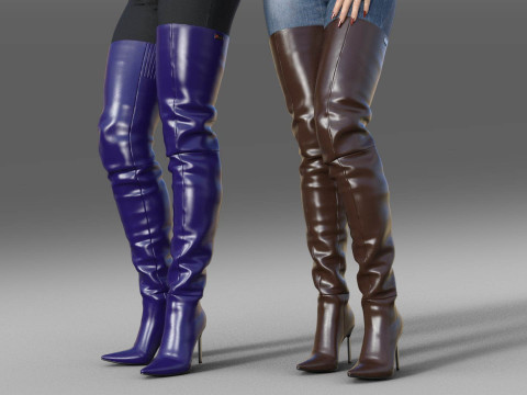 Stylish High Boots by AROLLO Modello 3D