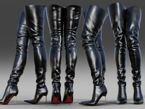 Thigh-high Santa Cruz Boots 3D 模型