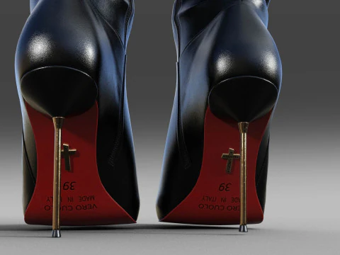 Thigh-high Santa Cruz Boots 3D Model