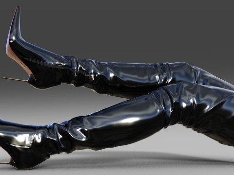 Thigh-high Santa Cruz Boots 3D Модель