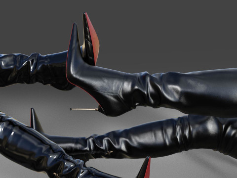 Thigh-high Santa Cruz Boots 3D Модель