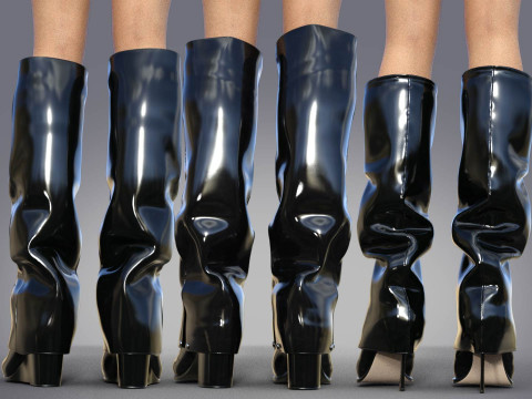 Beautiful Womens Boots 3 Pairs Modelo 3D