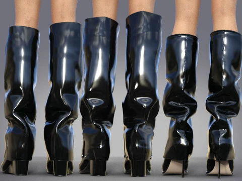 Beautiful Womens Boots 3 Pairs 3D Model