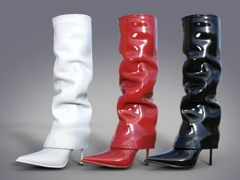Beautiful Womens Boots 3 Pairs Modelo 3D