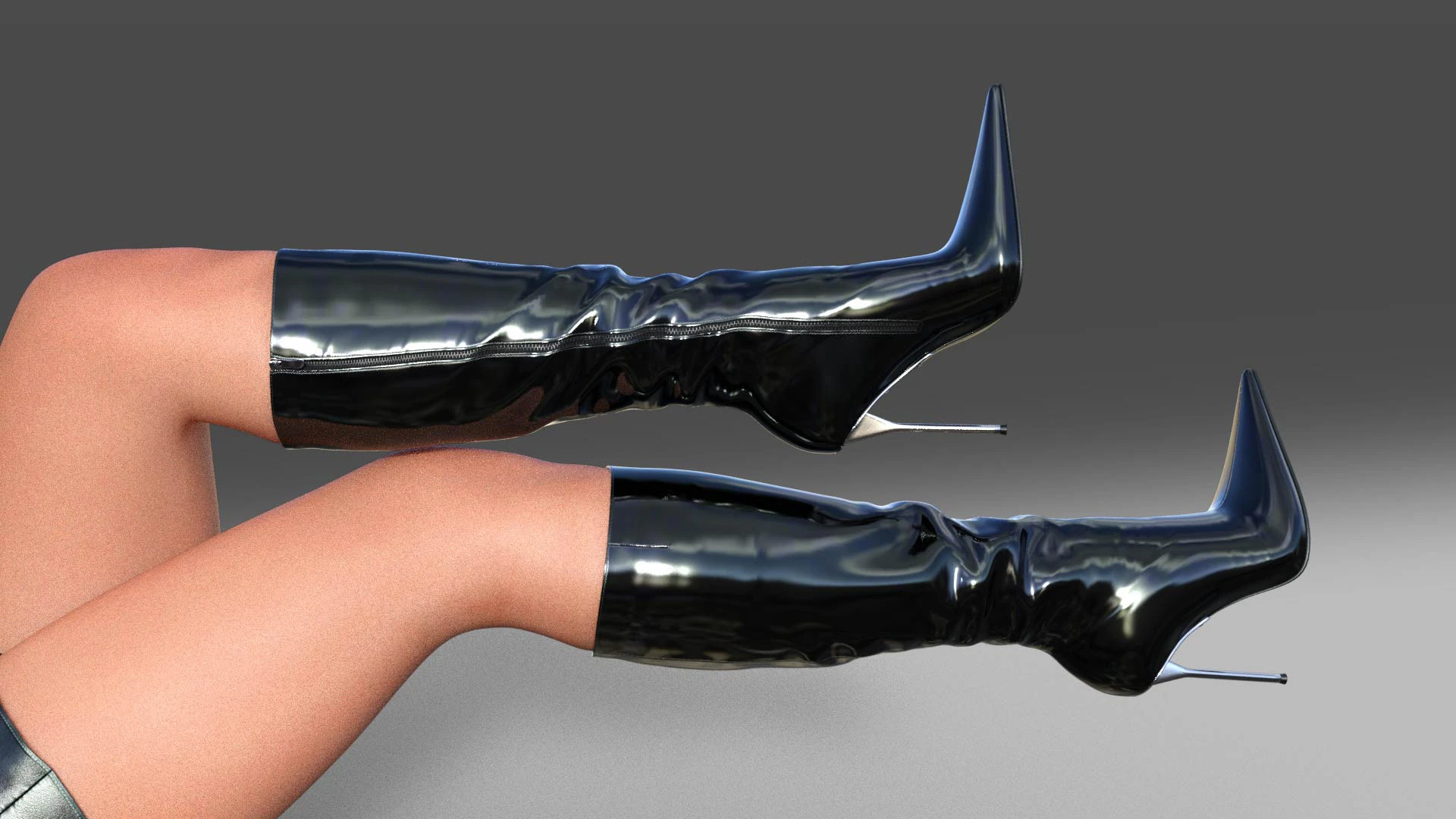 GIANMARCO LORENZI Womens Boots 2 pairs 3D Model .c4d .max .obj .3ds .fbx .stl .blend
