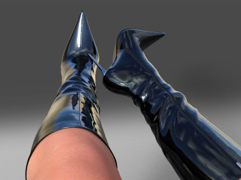 GIANMARCO LORENZI Womens Boots 2 pairs 3D-Modell