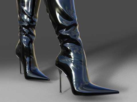 GIANMARCO LORENZI Womens Boots 2 pairs 3D-Modell