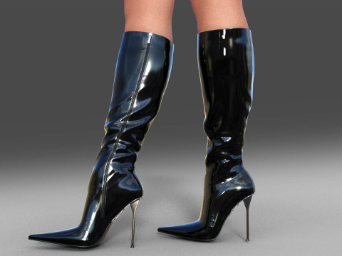 GIANMARCO LORENZI Womens Boots 2 pairs 3D-Modell