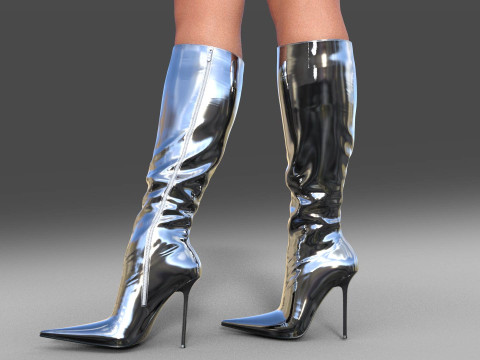 GIANMARCO LORENZI Womens Boots 2 pairs 3D-Modell