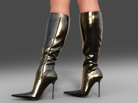 GIANMARCO LORENZI Womens Boots 2 pairs 3D-Modell