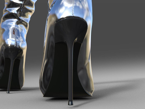 GIANMARCO LORENZI Womens Boots 2 pairs 3D-Modell