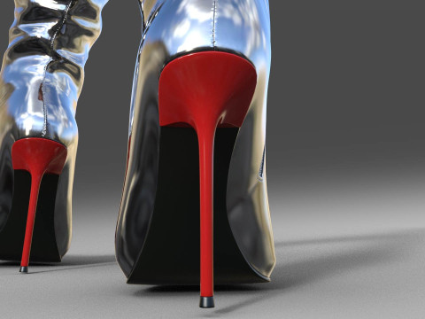 GIANMARCO LORENZI Womens Boots 2 pairs 3D-Modell