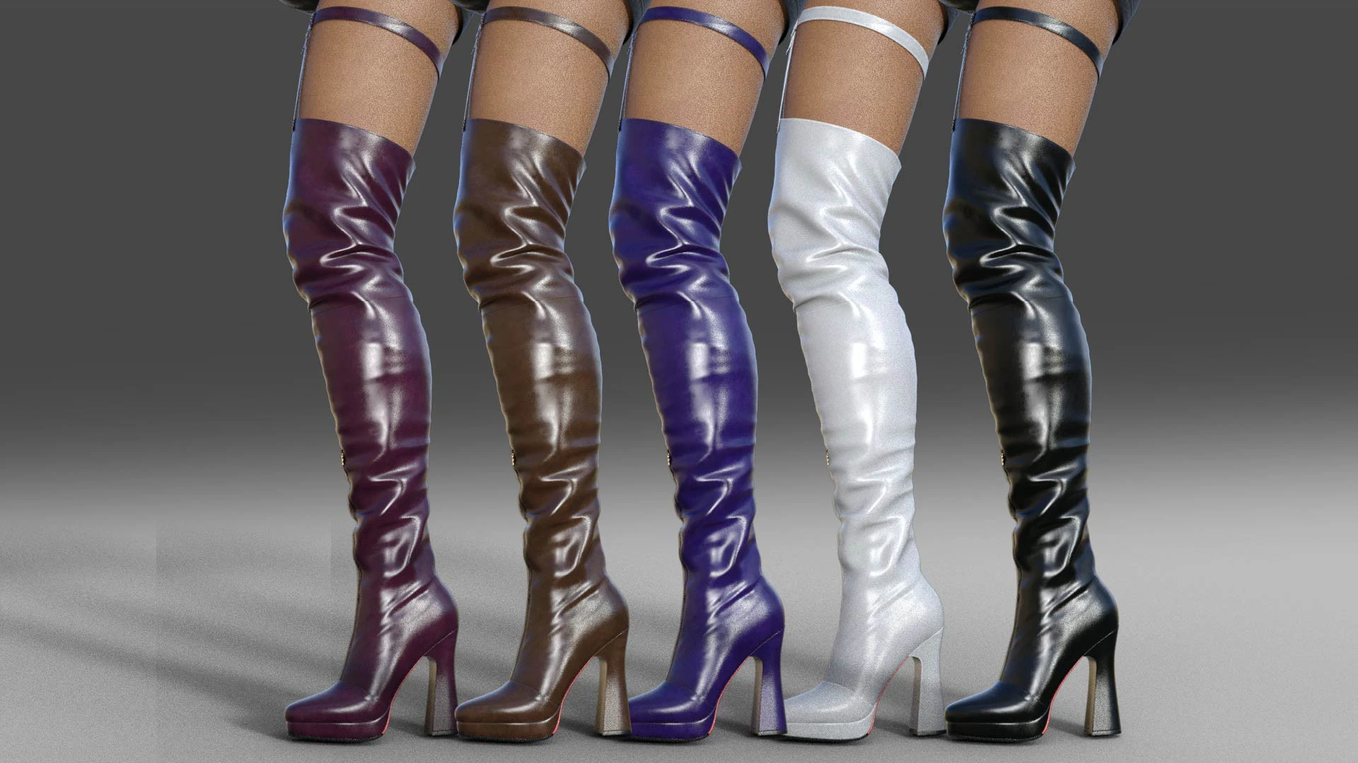Stylish CYBER Boots 3D Model .c4d .max .obj .3ds .fbx .stl .blend