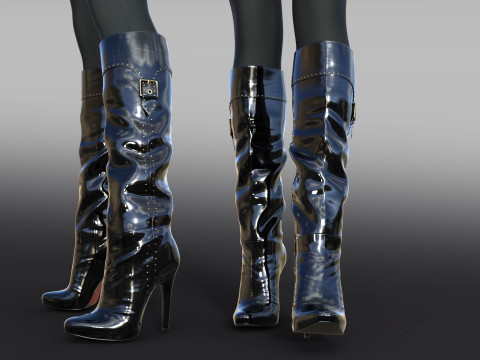 2GIANMARCO LORENZI Womens Boots 2 pairs 3D 模型