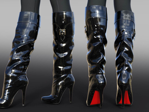 2GIANMARCO LORENZI Womens Boots 2 pairs Modelo 3D