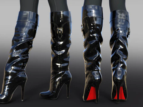 2GIANMARCO LORENZI Womens Boots 2 pairs 3D Model