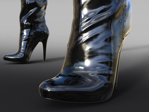 2GIANMARCO LORENZI Womens Boots 2 pairs Modelo 3D