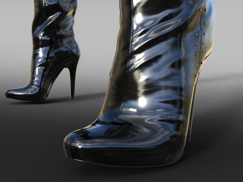 2GIANMARCO LORENZI Womens Boots 2 pairs 3D Model