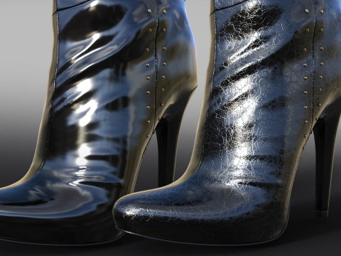 2GIANMARCO LORENZI Womens Boots 2 pairs Modelo 3D