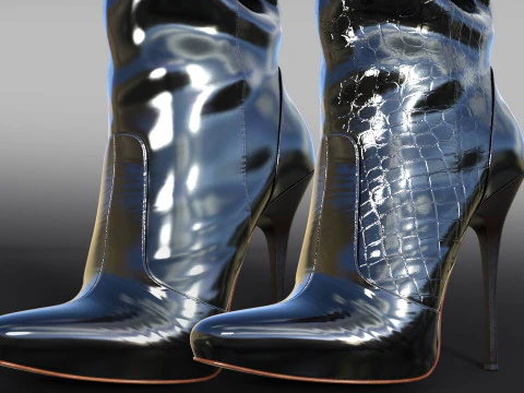 2GIANMARCO LORENZI Womens Boots 2 pairs 3D Model
