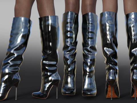 2GIANMARCO LORENZI Womens Boots 2 pairs Modelo 3D