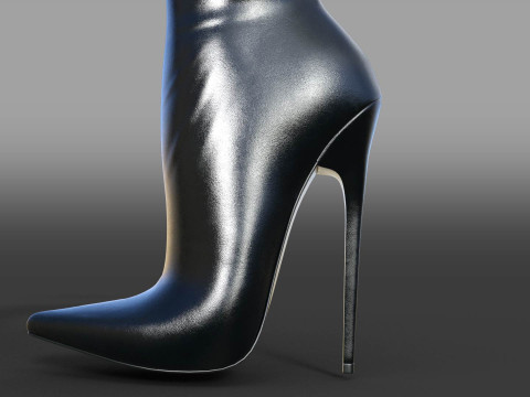 Sexy high-heeled stiletto boots two pairs 3D Модель