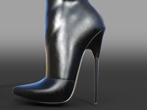 Sexy high-heeled stiletto boots two pairs 3D Модель