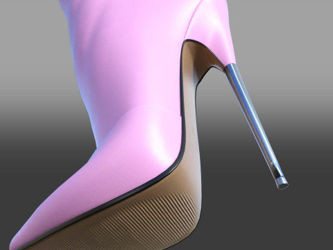 Sexy high-heeled stiletto boots two pairs 3D Модель