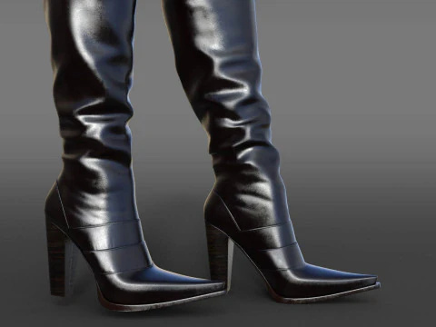 Country style boots 3D Model