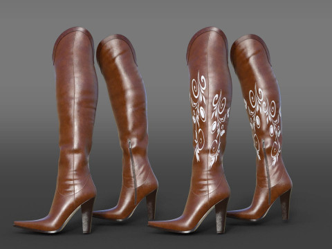 Country style boots Modelo 3D