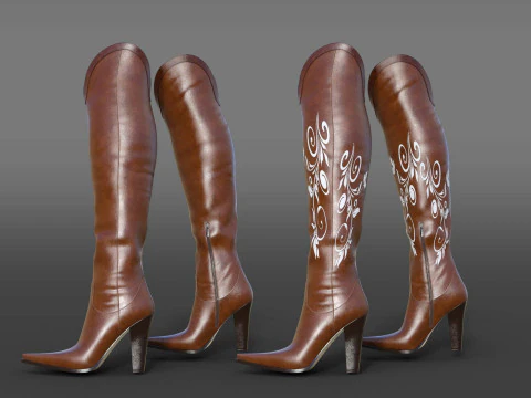 Country style boots 3D Model