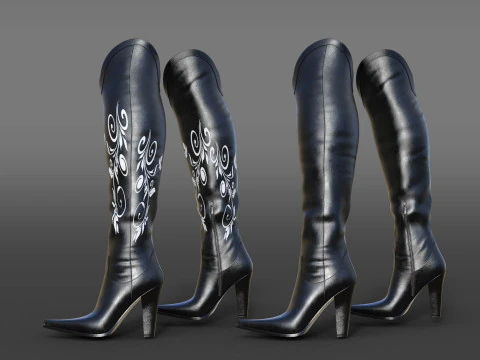 Country style boots 3D Model