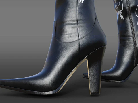 Country style boots 3D Model