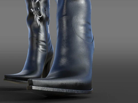 Country style boots 3D Model