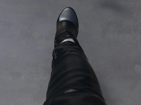 Thigh-High Leather Boots 3D Model