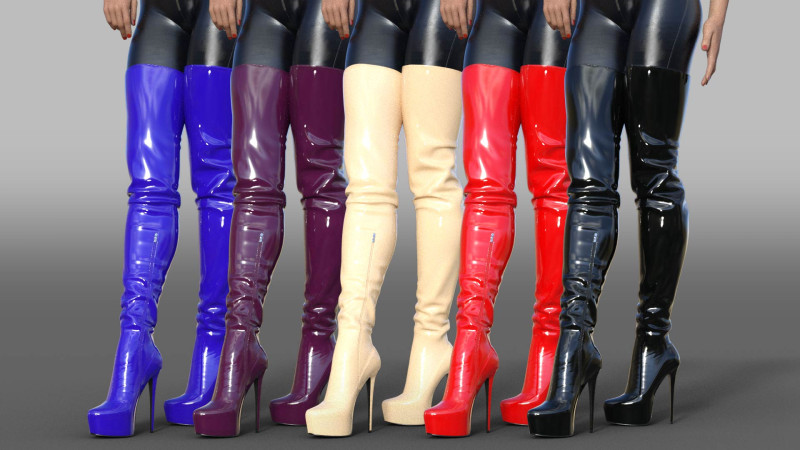 Sexy Thigh-High Boots 2 Modelo 3D .c4d .max .obj .3ds .fbx .stl .blend