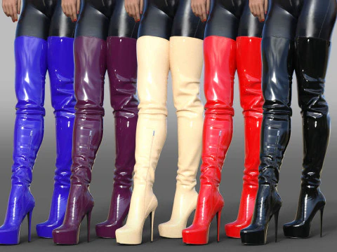 Сексуальные сапоги до бедра 2 3D Модель