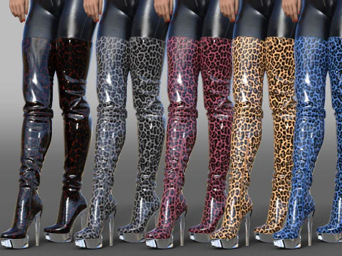 Sexy Thigh-High Boots 2 3D Model