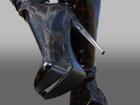Sexy Thigh-High Boots 2 3D Model