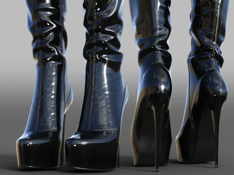 Sexy Thigh-High Boots 2 3D Model