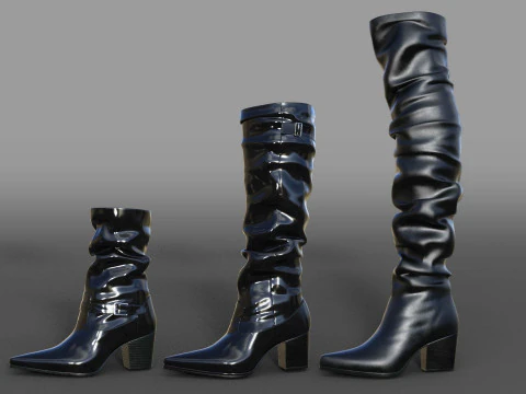 Коллекция женских ботинок 3D Модель
